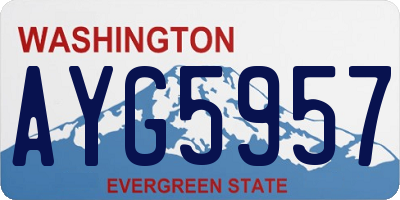 WA license plate AYG5957