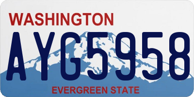 WA license plate AYG5958