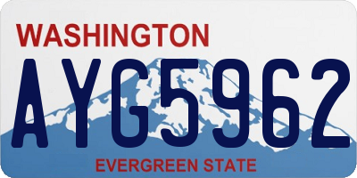 WA license plate AYG5962