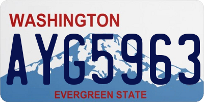 WA license plate AYG5963