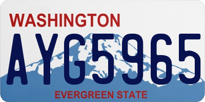 WA license plate AYG5965