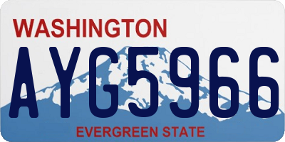 WA license plate AYG5966