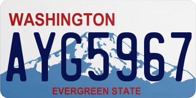 WA license plate AYG5967