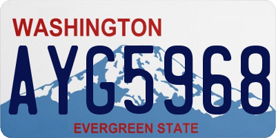 WA license plate AYG5968