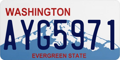 WA license plate AYG5971