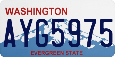 WA license plate AYG5975