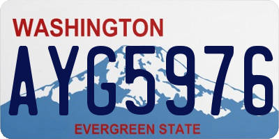 WA license plate AYG5976