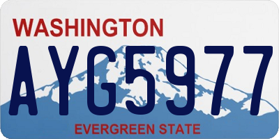 WA license plate AYG5977