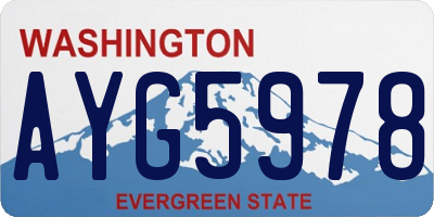 WA license plate AYG5978