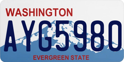 WA license plate AYG5980
