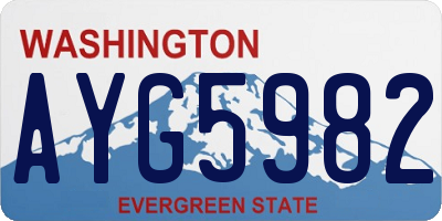 WA license plate AYG5982