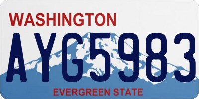 WA license plate AYG5983