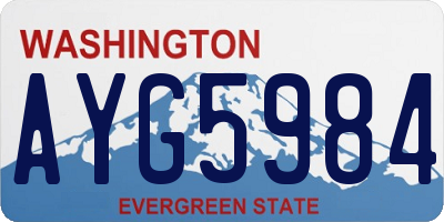 WA license plate AYG5984
