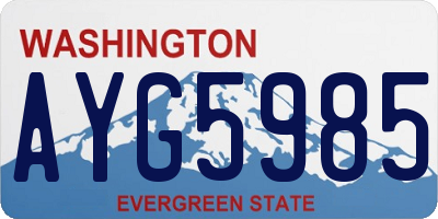 WA license plate AYG5985