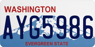 WA license plate AYG5986
