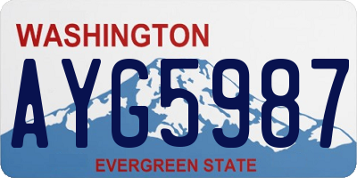 WA license plate AYG5987