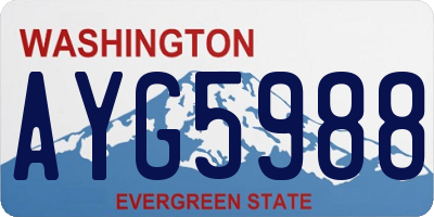 WA license plate AYG5988