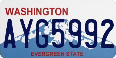 WA license plate AYG5992