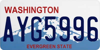 WA license plate AYG5996