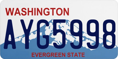 WA license plate AYG5998