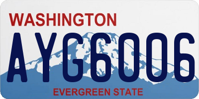 WA license plate AYG6006