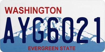 WA license plate AYG6021
