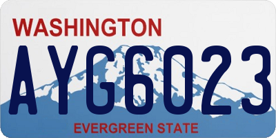 WA license plate AYG6023
