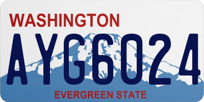 WA license plate AYG6024