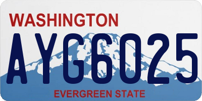 WA license plate AYG6025
