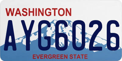 WA license plate AYG6026