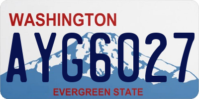 WA license plate AYG6027