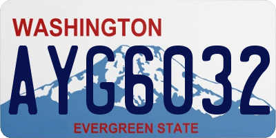 WA license plate AYG6032
