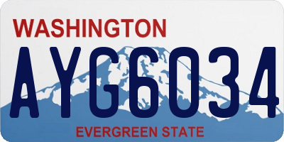 WA license plate AYG6034