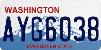 WA license plate AYG6038