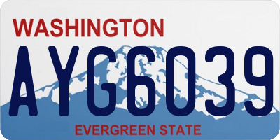 WA license plate AYG6039