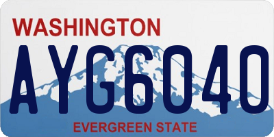 WA license plate AYG6040