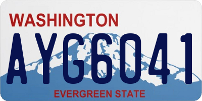 WA license plate AYG6041