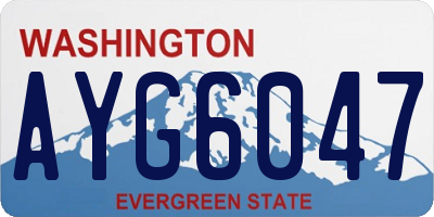 WA license plate AYG6047