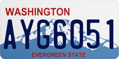 WA license plate AYG6051