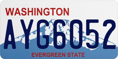 WA license plate AYG6052