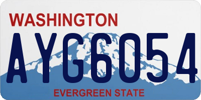 WA license plate AYG6054