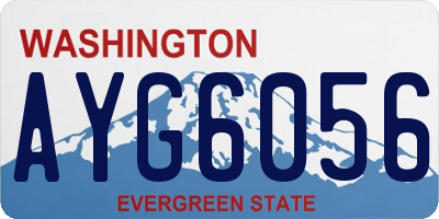 WA license plate AYG6056