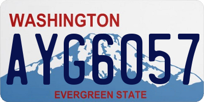 WA license plate AYG6057