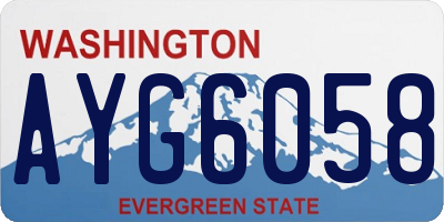 WA license plate AYG6058