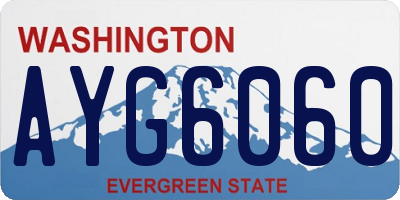 WA license plate AYG6060