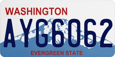 WA license plate AYG6062