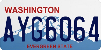WA license plate AYG6064