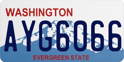 WA license plate AYG6066