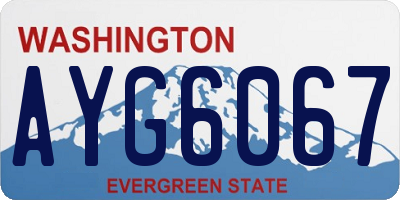 WA license plate AYG6067