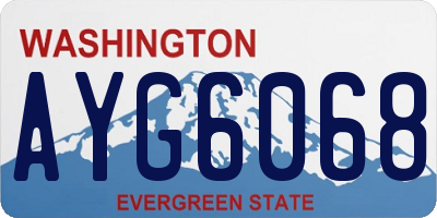 WA license plate AYG6068